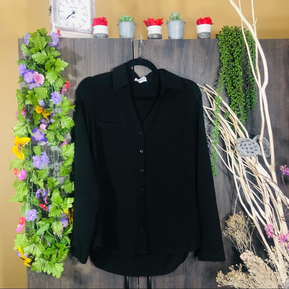 **3/$30express Button Down Collared Blouse Medium - image 2